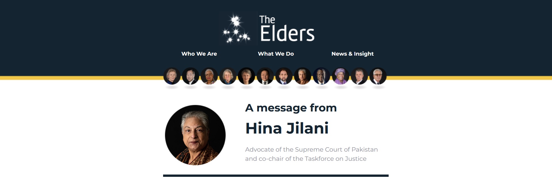 A Message from The Elders – Hina Jilani