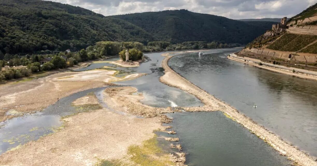 The amount of water in Europe’s major rivers has dramatically decreased due to drought